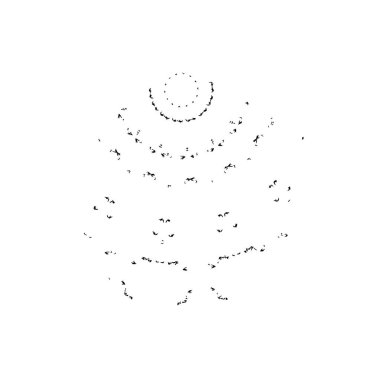 Siyah ve beyaz element vektör illüstrasyonlu desen