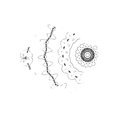 Siyah ve beyaz element vektör illüstrasyonlu desen