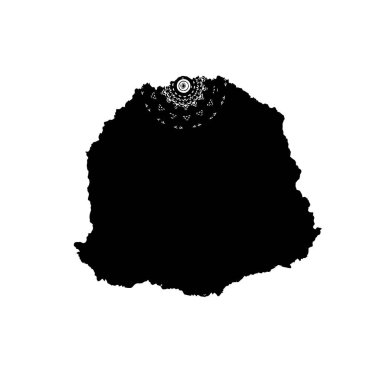 Siyah ve beyaz element vektör illüstrasyonlu desen