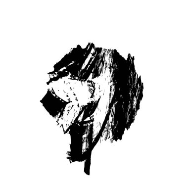 Beyaz arkaplanda soyut grunge siyah mürekkep lekesi