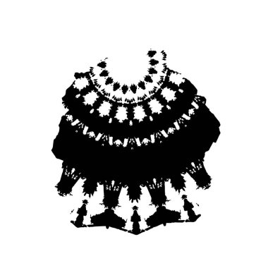 Siyah ve beyaz element vektör illüstrasyonlu desen