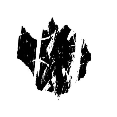 Beyaz arkaplanda soyut grunge siyah mürekkep lekesi