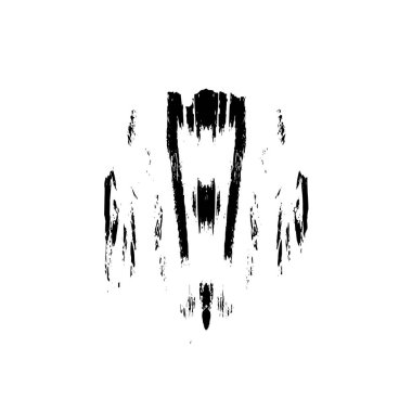 siyah ve beyaz grunge fırça darbeleri arkaplan vektör çizimi