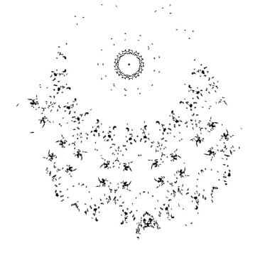 ağaç siyah silueti ile vektör illüstrasyonu