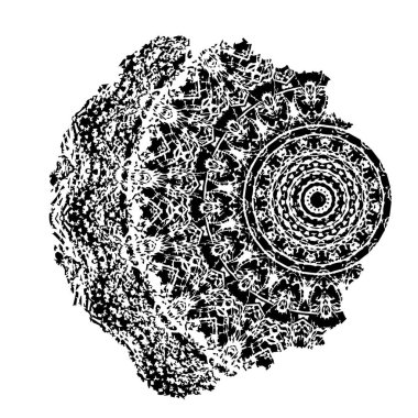 Mandala desen siyah ve beyaz