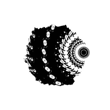 Beyaz arkaplanda siyah yuvarlak şekil