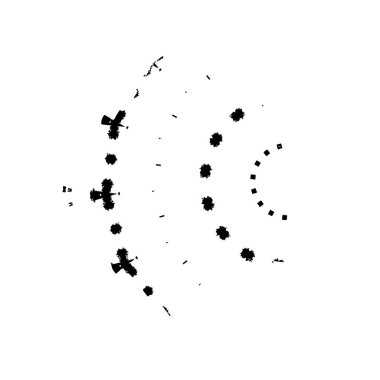 Çeşitli şekillerdeki siyah mürekkep lekelerinin vektör çizimi.