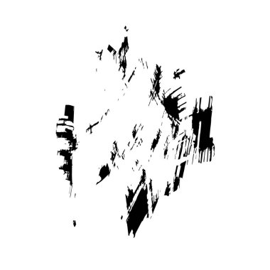 beyaz arkaplanda siyah mürekkep fırçası darbeleri.