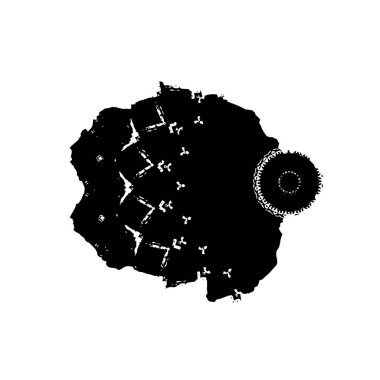 Siyah ve beyaz desenli, benekli, çizik ve çizikli. soyut vektör illüstrasyonu. 