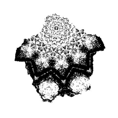 Siyah ve beyaz desenli, benekli, çizik ve çizikli. soyut vektör illüstrasyonu. 