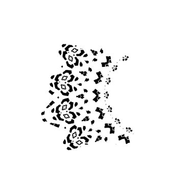 Siyah ve beyaz desenli, benekli, çizik ve çizikli. soyut vektör illüstrasyonu. 