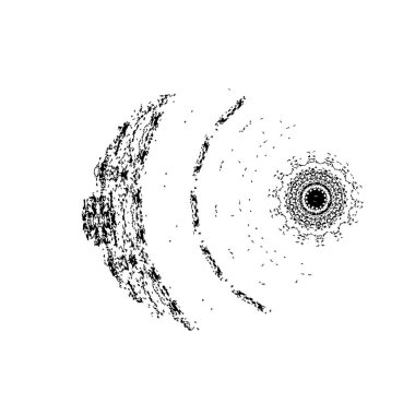 Siyah ve beyaz desenli, benekli, çizik ve çizikli. soyut vektör illüstrasyonu. 