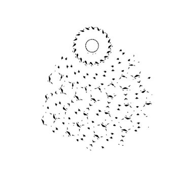 Siyah ve beyaz desenli, benekli, çizik ve çizikli. soyut vektör illüstrasyonu. 