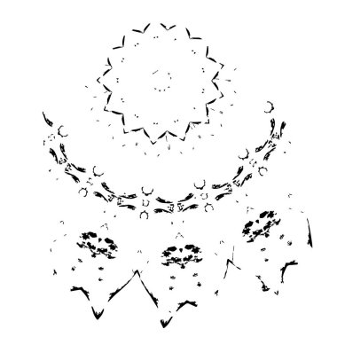 Siyah beyaz desenli, lekeli, çizikli ve çizgili sıkıntılı bir arka plan. Soyut vektör illüstrasyonu. 