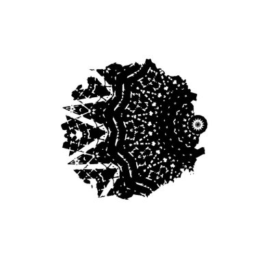 Siyah beyaz desenli, lekeli, çizikli ve çizgili sıkıntılı bir arka plan. Soyut vektör illüstrasyonu. 