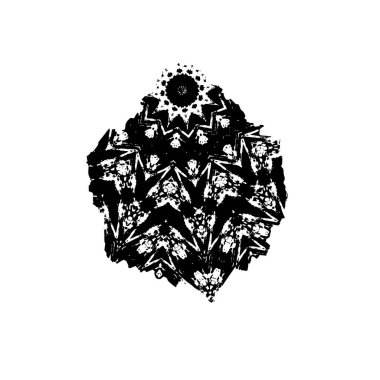 Siyah beyaz desenli, lekeli, çizikli ve çizgili sıkıntılı bir arka plan. Soyut vektör illüstrasyonu. 