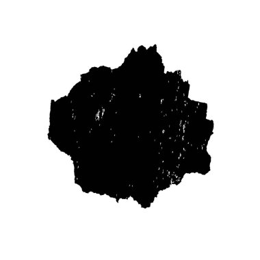 beyaz arkaplanda izole edilmiş siyah fırça darbesinin grunge dokusu 