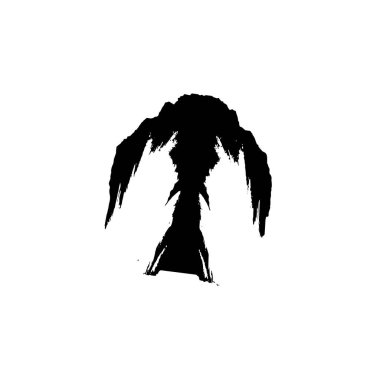 siyah fırça darbesi ve doku. monokrom grunge soyut el - boyalı elementler . 