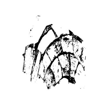  izole arka plan üzerinde siyah fırça darbesi.