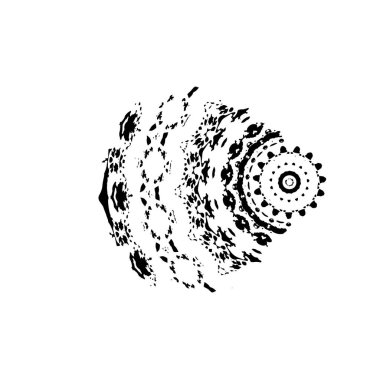 grunge siyah fırça darbesi beyaz arkaplanda izole