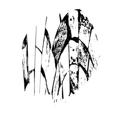 grunge siyah fırça darbesi beyaz arkaplanda izole