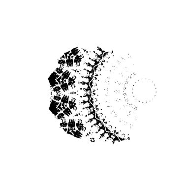 grunge siyah fırça darbesi beyaz arkaplanda izole