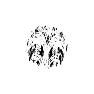 grunge siyah fırça darbesi beyaz arkaplanda izole