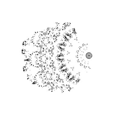 grunge siyah fırça darbesi beyaz arkaplanda izole