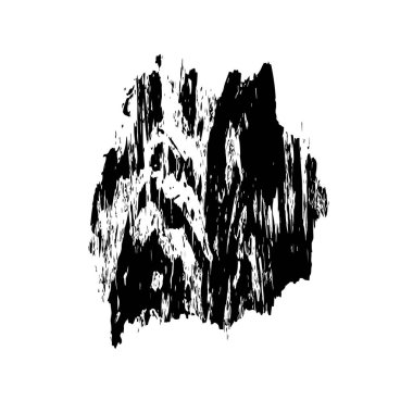 grunge siyah fırça darbesi beyaz arkaplanda izole