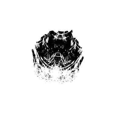grunge siyah fırça darbesi beyaz arkaplanda izole