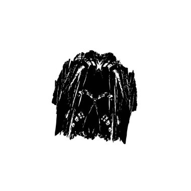 grunge siyah fırça darbesi beyaz arkaplanda izole