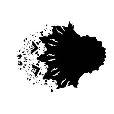 siyah fırça darbesi ve doku. Soyut el - boyanmış elementler.