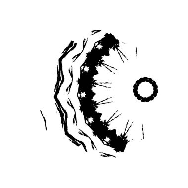 siyah fırça darbesi ve doku. Soyut el - boyanmış elementler.