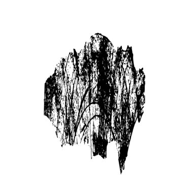 siyah fırça darbesi ve doku. Soyut el - boyanmış elementler.