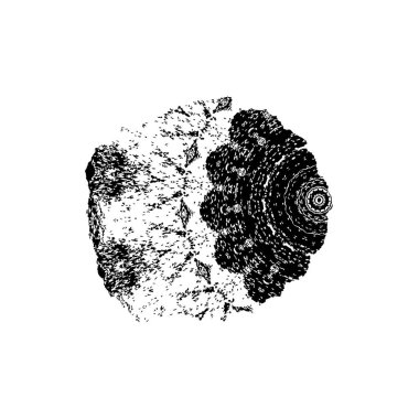 siyah fırça darbesi ve doku. Soyut el - boyanmış elementler.