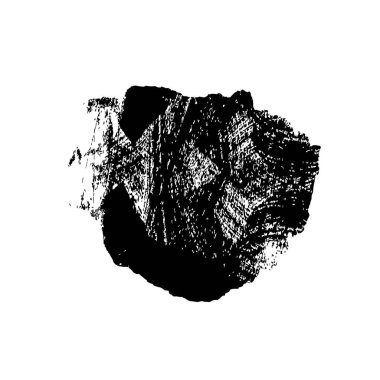 siyah fırça darbesi ve doku. Soyut el - boyanmış elementler.