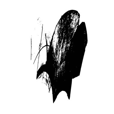 siyah fırça darbesi ve doku. Soyut el - boyanmış elementler.