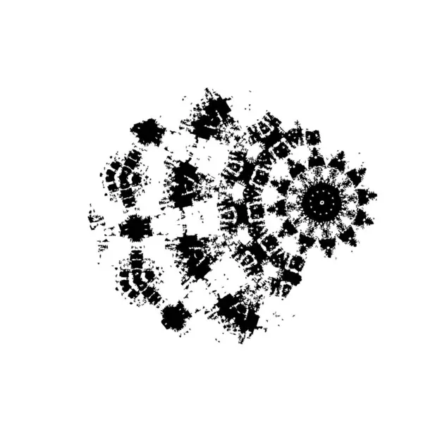 Beyaz arkaplanda siyah-beyaz vektör virüs çizimi