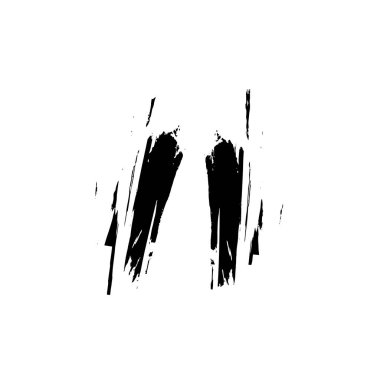 Beyaz arka planda siyah mürekkep fırça sıyrık.