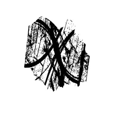 Beyaz arka planda siyah mürekkep fırça sıyrık.