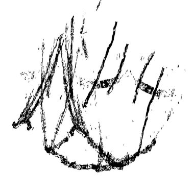 Beyaz arka planda siyah mürekkep fırça sıyrık.