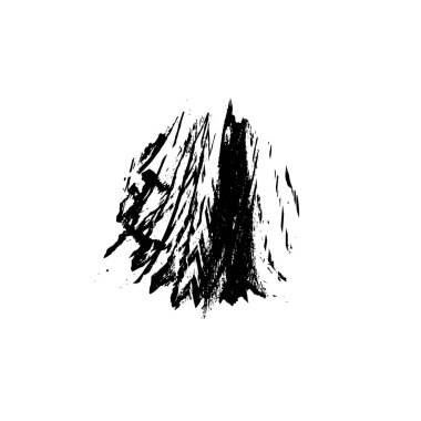 siyah mürekkep fırçası darbesi izole