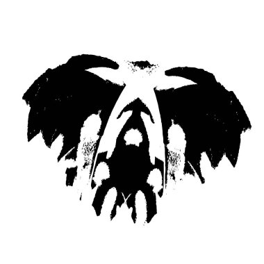 siyah mürekkep fırçası darbesi izole