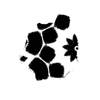 siyah mürekkep fırçası darbesi izole