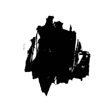 beyaz arkaplanda izole edilmiş siyah fırça darbesinin grunge dokusu 