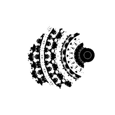 soyut siyah ve beyaz grunge şablonu, vektör illüstrasyonu