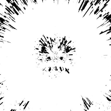 Siyah beyaz desenli, çizik ve lekeli sıkıntılı bir arkaplan. soyut vektör illüstrasyonu.