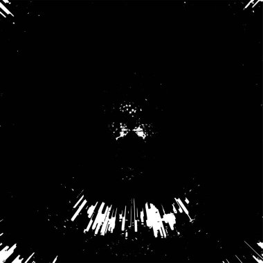 Siyah beyaz desenli, noktalı, lekeli, çizik ve çizikli sıkıntılı bir arkaplan. Soyut vektör illüstrasyonu.