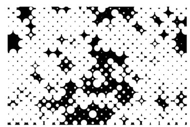 Siyah beyaz desenli, noktalı, lekeli, çizik ve çizikli sıkıntılı bir arkaplan. Soyut vektör illüstrasyonu.