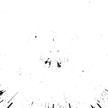 Siyah beyaz desenli, noktalı, lekeli, çizik ve çizikli sıkıntılı bir arkaplan. Soyut vektör illüstrasyonu.